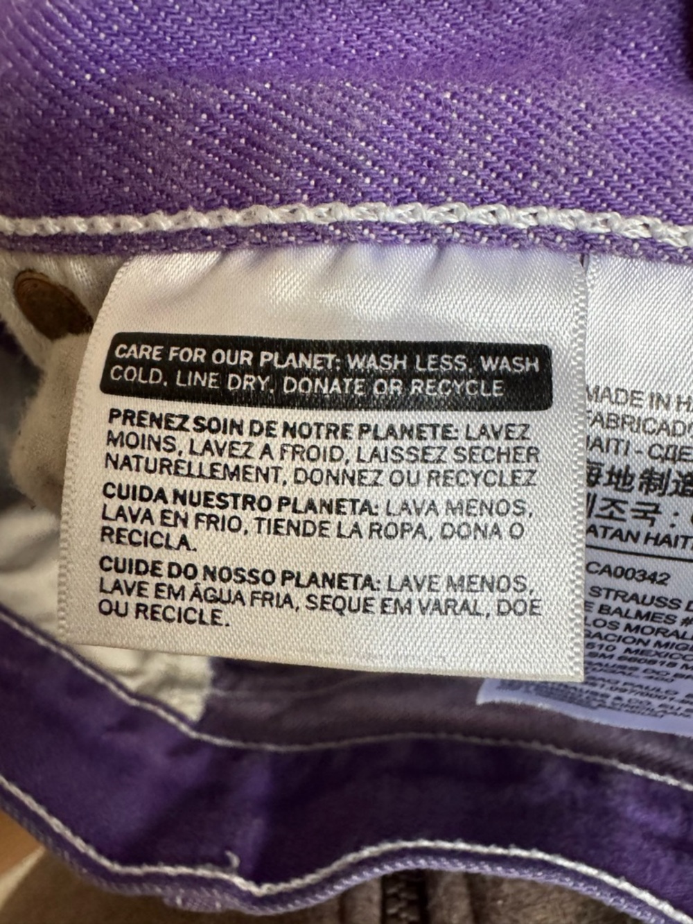 Levi's Men’s 501 Original Fit Purple Jeans - Picture 9 of 14